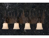 Rustic Pine Tree 4-Light Bathroom Vanity Light