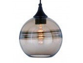 Transitional Contemporary Rustic Fog Glass Mini Pendant Bronze