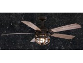 Vintage Edison 54 inch Ceiling Fan Matte Black with Rustic Oak