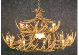 Whitetail 30 Cast Antler Chandelier w/ Downlight  