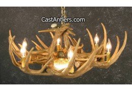 Whitetail 9 Cast Antler Chandelier w/ Downlight