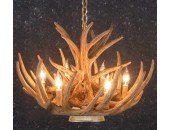 Whitetail 9 Cast Cascade Antler Chandelier w/ Downlight