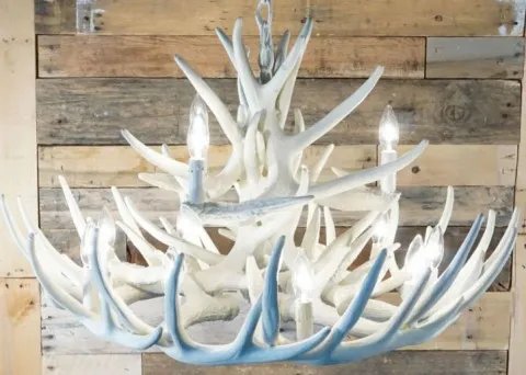 Pure White Antler Chandeliers