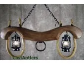 Reproduction Single Ox Yoke 2 lantern light (black finish)