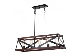 5-Light 36" Linear Rustic Farmhouse Chandelier