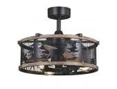 Wyoming Rustic Lodge Cage 21 inch Fan with Moose and Trees
