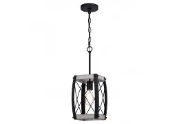1-Light Rustic Black and White Ash Pendant