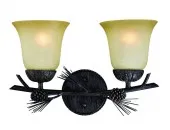 2-Light Cabin Wilderness Nature Wall Light