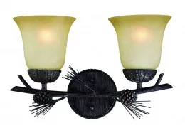 2-Light Cabin Wilderness Nature Wall Light