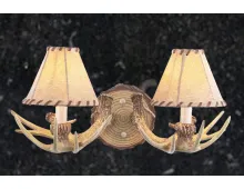 2-Light Cast Antler Wall Light