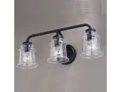 3-Light Black Farmhouse Bathroom Vanity Light