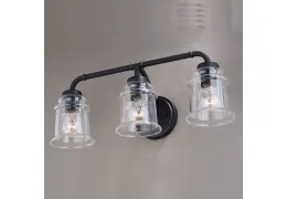 3-Light Black Farmhouse Bathroom Vanity Light