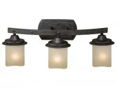 3-Light Black Walnut Bathroom Vanity Light