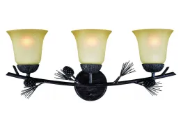 3-Light Cabin Wilderness Nature Wall Light