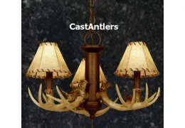 3-Light Cast Antler Chandelier