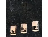 Bear/Deer/Pine Tree 3 Light Linear Chandelier Bronze