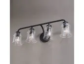 4-Light Black Farmhouse Bathroom Vanity Light