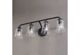 4-Light Black Farmhouse Bathroom Vanity Light