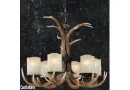 6-Light Lodge Cast Antler Chandelier