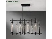 8-Light Antique Iron Island Chandelier