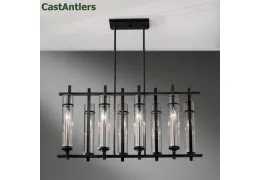 8-Light Antique Iron Island Chandelier