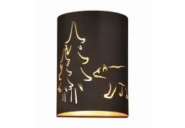 Bear/Tree 5-in Rustic Porch Wall Light Noble Bronze and Brass Gold