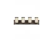 Cerused Oak Steel 4 Light Vintage Farmhouse Bathroom Vanity or Sconce