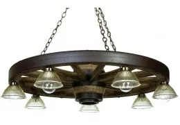 Downlight Western 42 inch Wagon Wheel Chandelier
