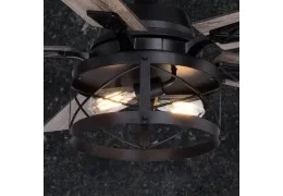 Edison Rustic Farmhouse 52 inch Ceiling Fan with Cage Light