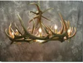 Elk 9 Cast Antler Chandelier w/ Downlight