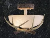 Lodge 12in Semi Flush Ceiling Light with French Scavo Glass