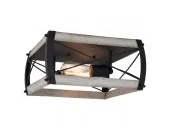 Rustic Black and White Ash 2-Light Flush Mount