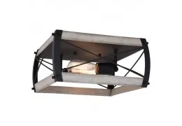 Rustic Black and White Ash 2-Light Flush Mount Rustic Black and White Ash 2-Light Flush Mount