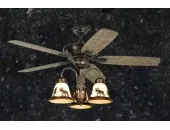 Rustic Ceiling Fan - 52 inch Wilderness w/ Light Kit Aged Pewter