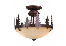 Rustic / Country Two Light Semi Flush Ceiling Light Rustic / Country Two Light Semi Flush Ceiling Light