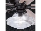 Rustic Farmhouse with 52 inch Ceiling Fan Vintage Schoolhouse Glass