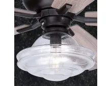 Rustic Farmhouse with 52 inch Ceiling Fan Vintage Schoolhouse Glass
