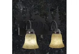 Rustic Moose 2-Light Bathroom Vanity Light