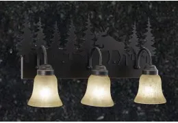 Rustic Moose 3-Light Bathroom Vanity Light