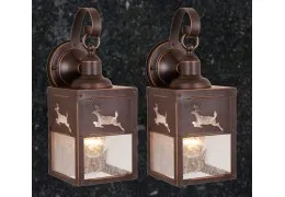 Rustic Outdoor Lantern Porch 5in Wall Light(Deer)-price is per pair