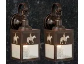 Rustic Outdoor Lantern Porch 5in Wall Light(Horse)-price is per pair