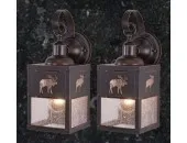 Rustic Outdoor Lantern Porch 5in Wall Light(Moose)-price is per pair