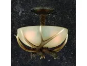 Semi Flush Faux 12" Antler Light