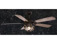 Vintage Edison 54 inch Ceiling Fan Matte Black with Rustic Oak