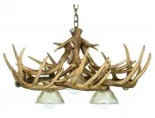 Whitetail 10 Cast Antler Chandelier w/ 3 Downlights