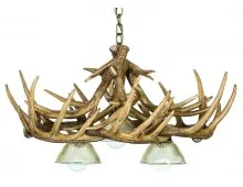 Whitetail 10 Cast Antler Chandelier w/ 3 Downlights