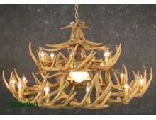 Whitetail 30 Cast Antler Chandelier w/ Downlight  