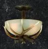 Semi Flush Faux 12" Antler Light