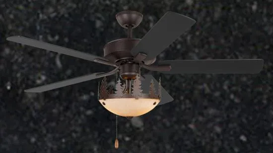 Rustic Ceiling Fan 52 inch w/ Yukon Light Kit