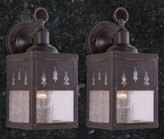 Rustic Outdoor Lantern Porch 5in Wall Light(Trees)-price is per pair